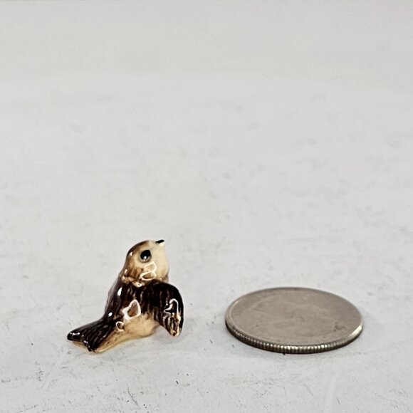 Hagen Renaker Chickadee Tiny Baby Bird Brown Miniature Figurine Vintage - Picture 2 of 9